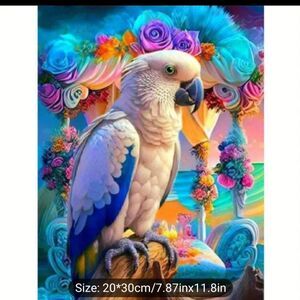 Diamond Painting Kit,  Parrot bird, measures 20 x 30 cm